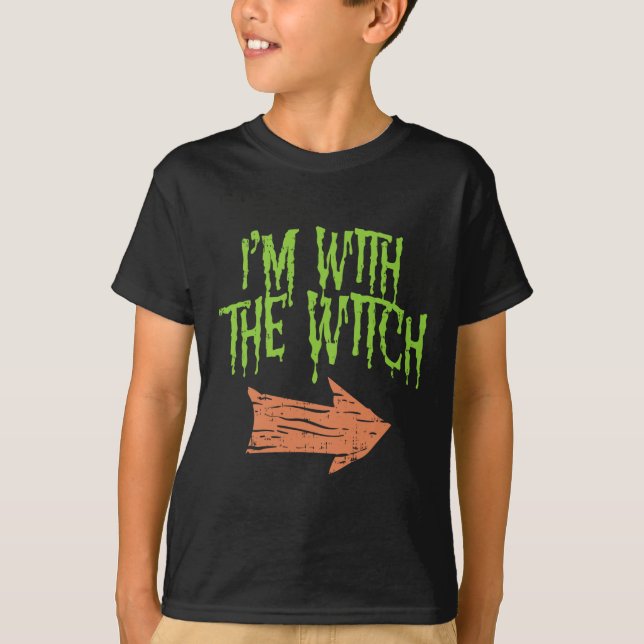 Im With The Witch Funny Husnd Halloween Costume Co T-Shirt (Front)
