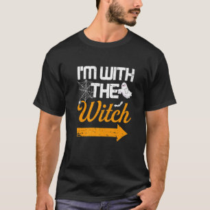 I'm With The Witch Halloween Couple Costume Men W T-Shirt