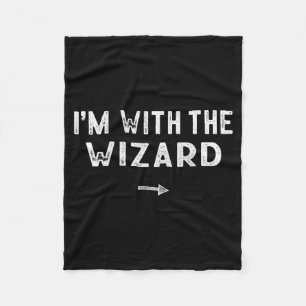 Im With The Wizard Costume Matching Lazy Halloween Fleece Blanket