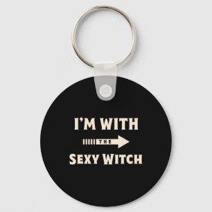 I'm With The Y Witch Halloween Costume Party Match Key Ring