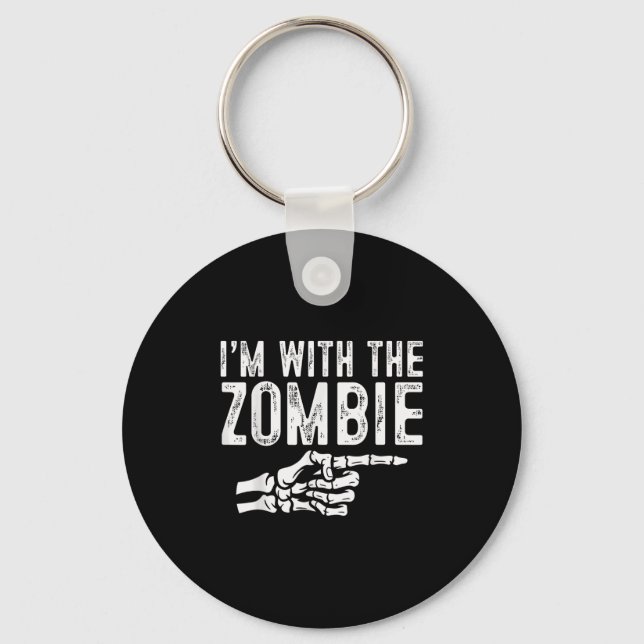 Im With The Zombie Easy Costume Halloween Couples  Key Ring (Front)