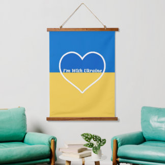 I'm With Ukraine Heart Wall Hanging Tapestry