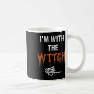 I'm With Witch Skeleton Hand Funny Halloween Husba Coffee Mug