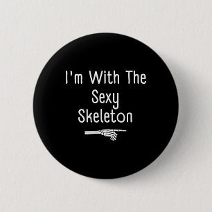 I'm With Y Skeleton Halloween Costume Funny Last M 6 Cm Round Badge