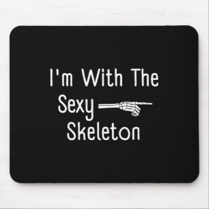 I'm With Y Skeleton Halloween Costume Funny Last M Mouse Pad
