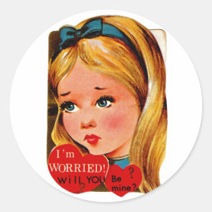 I'm Worried...will you be mine? Classic Round Sticker