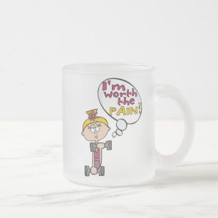 I'm Worth the Pain Fitness Frosted Glass Coffee Mug