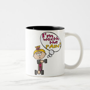 I'm Worth the Pain Fitness Two-Tone Coffee Mug