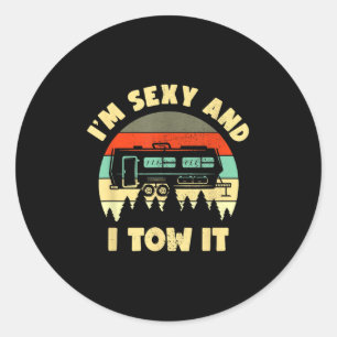 Im Y And I Tow It, Caravan Camping Rv Trailer, Cam Classic Round Sticker