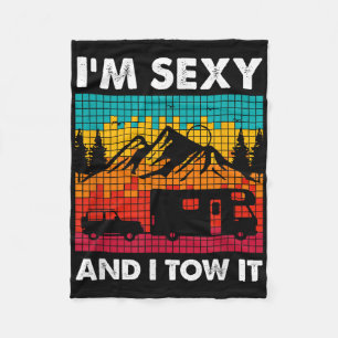 Im Y And I Tow It, Rv Car Towing Camper Fleece Blanket