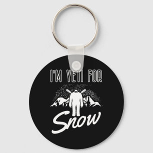 I'm Yeti For Snow Ski For A Women Skier Funny Skii Key Ring