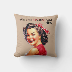 I'm Your Home Girl Real Estate Retro Girl Art Cushion