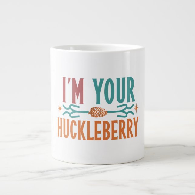 "I'm Your Huckleberry" in a bold, multi-colour  Large Coffee Mug (Front)
