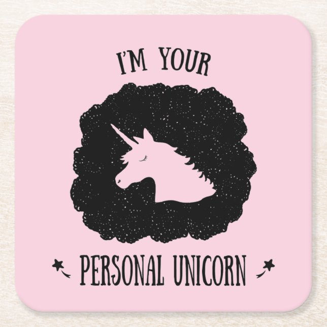 I'm Your Personal Unicorn Square Paper Coaster (Front)