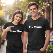 I'm Yours Custom Text Black Mens Couples