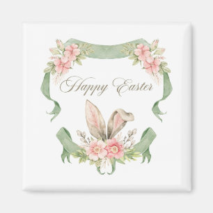 ÍMA HAPPIZ PASCOA COELHO FLORAL AQUARELA MAGNET