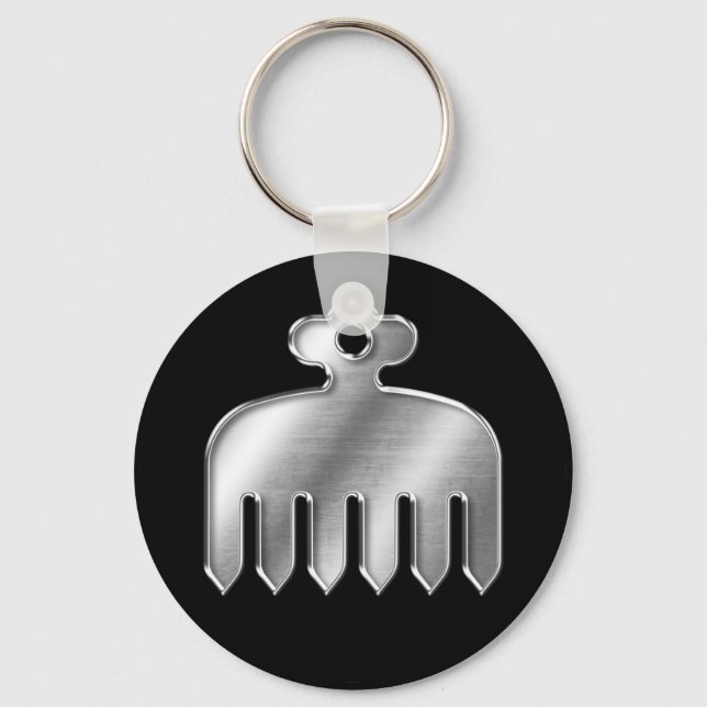 Imagawa Clan Kamon Silver Chrome Key Ring (Front)
