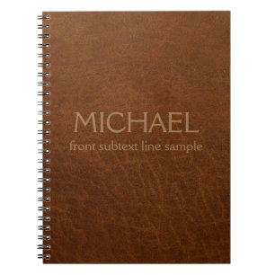 Image Brown Leather Personalized Notebook