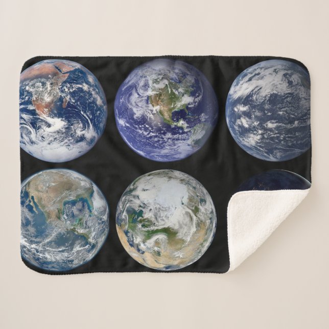 Image Comparison Of Iconic Views Of Planet Earth. Sherpa Blanket (Front (Horizontal))