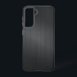 Image of a Grey Brushed Aluminium texture Samsung Galaxy Case<br><div class="desc">Image of a dark-grey brushed aluminium metallic look texture. Simple and elegant design. Available on other products. Optional name/ monogram.</div>
