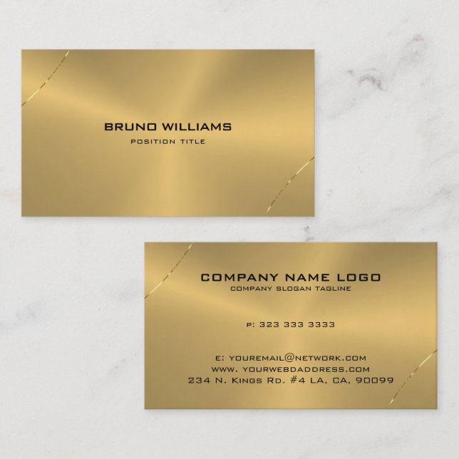 Image of a metallic gold Shiny stroke accent Business Card (Front/Back)