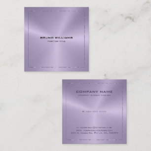 Image of a metallic purple shine border square business card