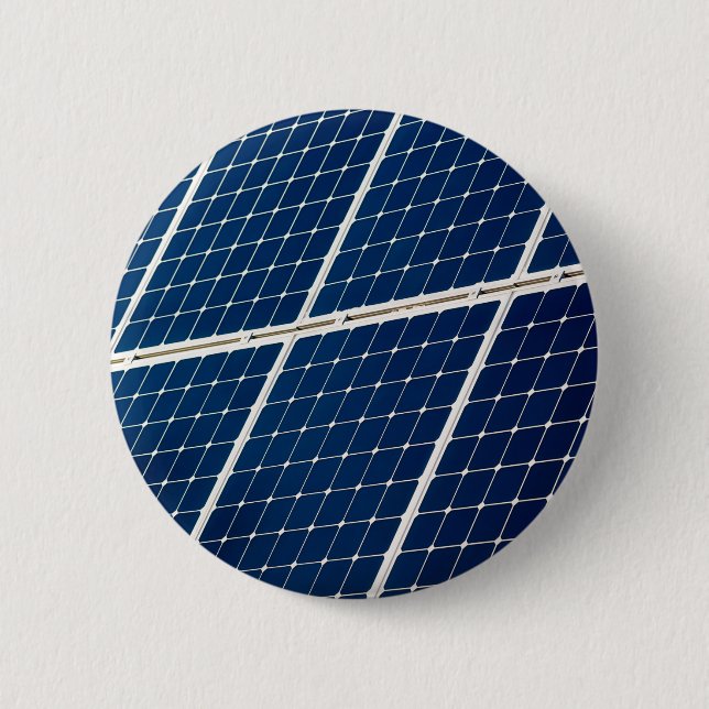 Image of a solar power panel funny 6 cm round badge (Front)