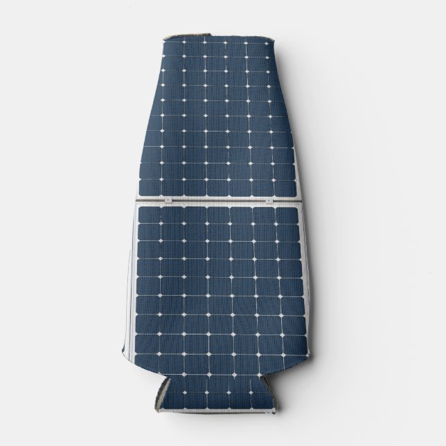 Image of a solar power panel funny bottle cooler (Front)