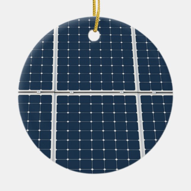 Image of a solar power panel funny ceramic tree decoration (Front)