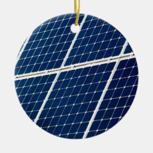 Image of a solar power panel funny ceramic tree decoration