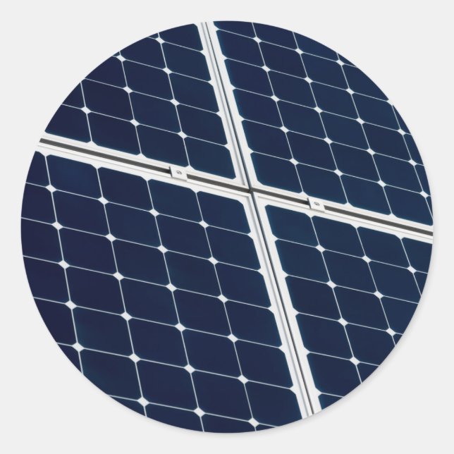 Image of a solar power panel funny classic round sticker (Front)