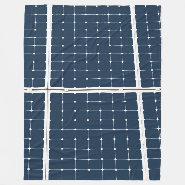Image of a solar power panel funny fleece blanket (Front)