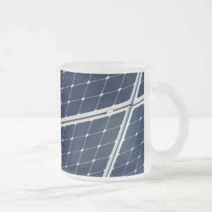 Image of a solar power panel funny frosted glass coffee mug