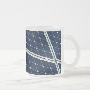 Image of a solar power panel funny frosted glass coffee mug
