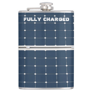 Image of a solar power panel funny hip flask
