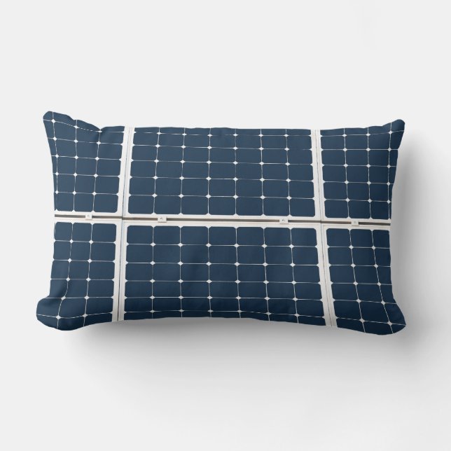 Image of a solar power panel funny lumbar cushion (Front)