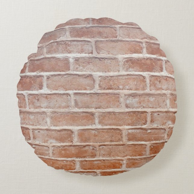 Image of Background brick wall textureabstract, ag Round Cushion (Front)