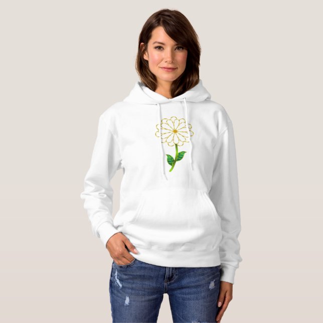 Image of Golden Flower with Green Stem Hoodie (Front Full)