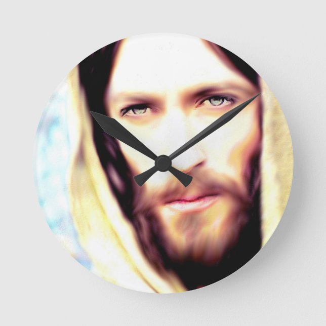 Image Of Jesus Round Clock (Front)