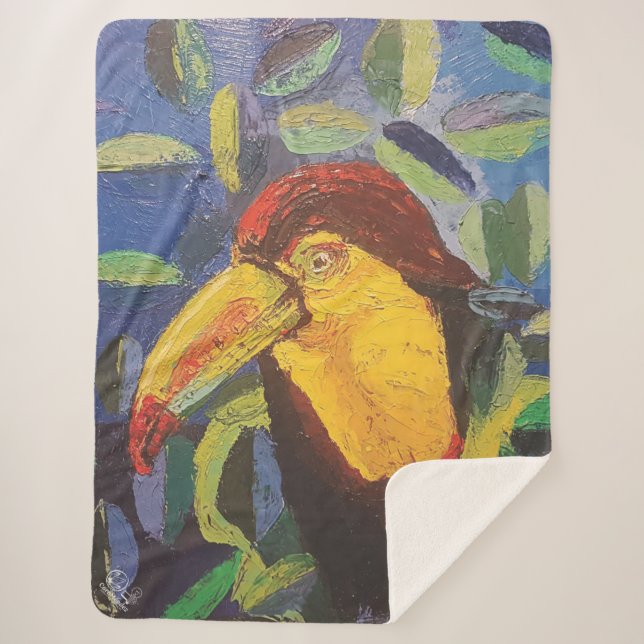 Image of my artwork Tucan Sherpa Blanket (Front)
