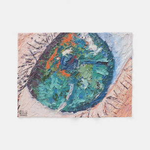 Image of my work Looking Back from the Eyes Fleece Blanket