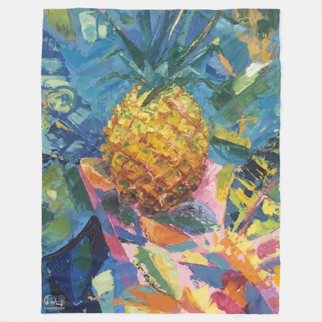 Image of my work Pineapple Fleece Blanket (Front)