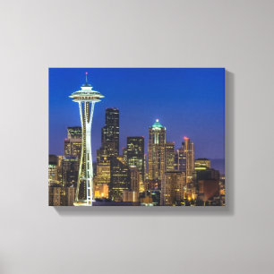 Image of Seattle Skyline in morning hours. Canvas Print