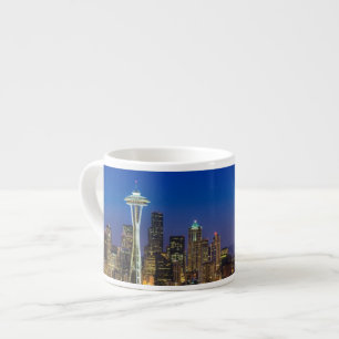 Image of Seattle Skyline in morning hours. Espresso Cup