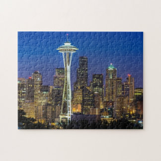 Image of Seattle Skyline in morning hours. Jigsaw Puzzle