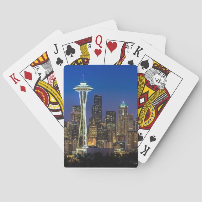 Image of Seattle Skyline in morning hours. Playing Cards (Back)