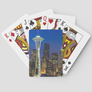 Image of Seattle Skyline in morning hours. Playing Cards