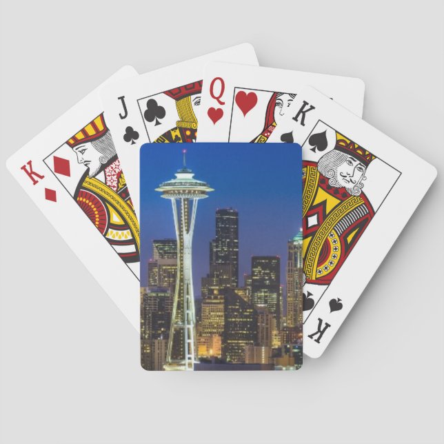 Image of Seattle Skyline in morning hours. Playing Cards (Back)