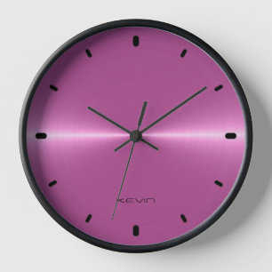 Image of Shiny Pink Metallic Texture Clock