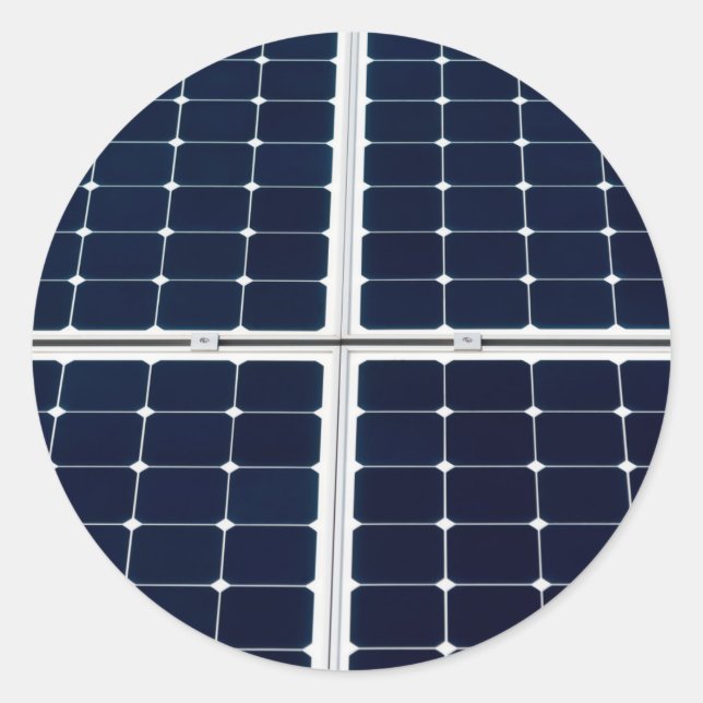 Image of solar power panel funny classic round sticker (Front)
